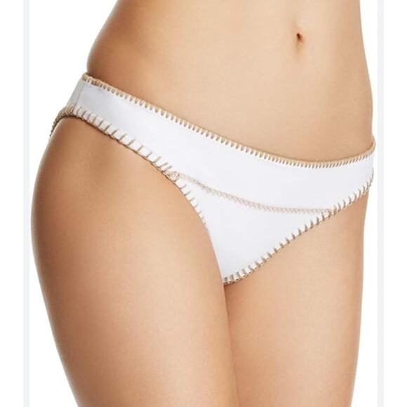 NWT Ellejay womans diane white bikini bottoms size large - Picture 1 of 7